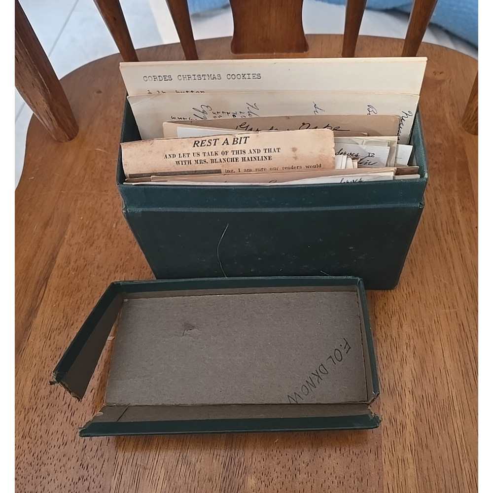 Vtg Handwritten Cut Out Granny Classic Retro Recipe‎ Card Holder Recipe Box